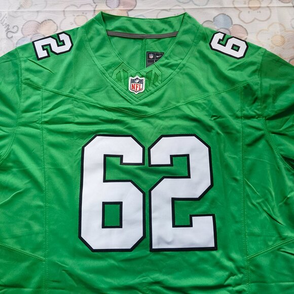 Philadelphia Eagles Green Number 62 Short-Sleeved Jersey - Picture 2 of 9